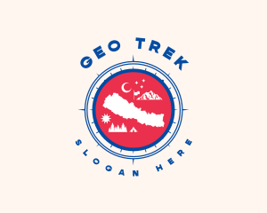 Nepal Map Tourism logo design