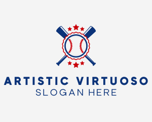 Baseball Slugger Team Star logo design