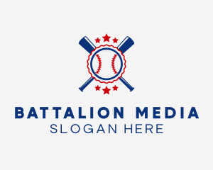 Baseball Slugger Team Star logo design