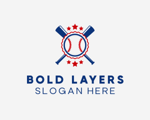 Baseball Slugger Team Star logo design