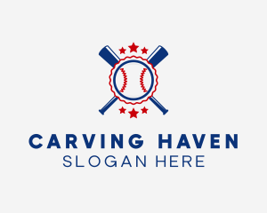 Baseball Slugger Team Star logo design