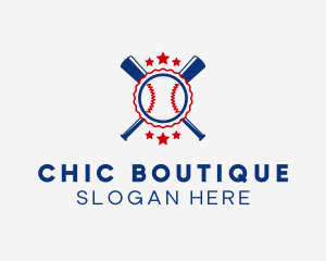 Baseball Slugger Team Star logo design