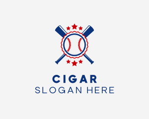 Baseball Slugger Team Star logo design