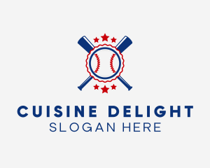 Baseball Slugger Team Star logo design