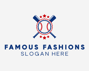 Baseball Slugger Team Star logo design