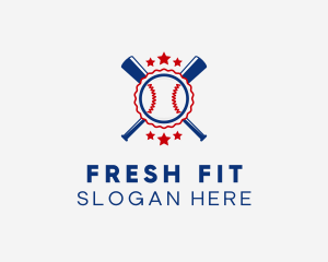 Baseball Slugger Team Star logo design