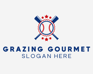 Baseball Slugger Team Star logo design