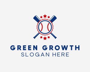 Baseball Slugger Team Star logo design