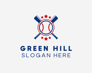 Baseball Slugger Team Star logo design