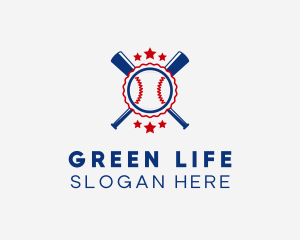 Baseball Slugger Team Star logo design