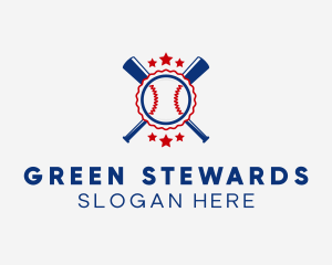 Baseball Slugger Team Star logo design