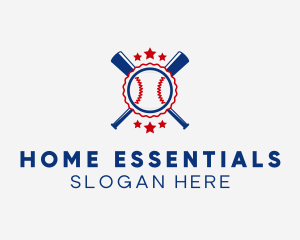 Baseball Slugger Team Star logo design