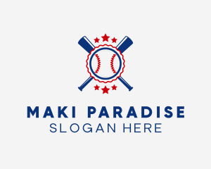 Baseball Slugger Team Star logo design