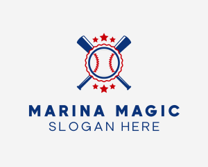 Baseball Slugger Team Star logo design