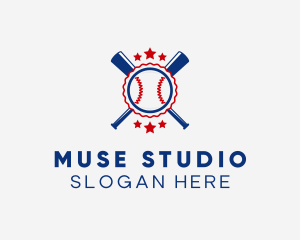 Baseball Slugger Team Star logo design