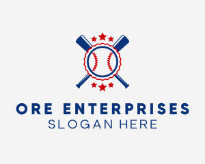 Baseball Slugger Team Star logo design