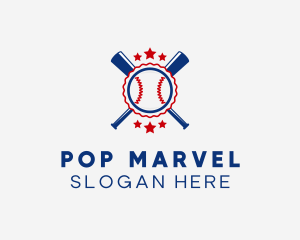 Baseball Slugger Team Star logo design