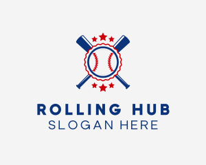 Baseball Slugger Team Star logo design