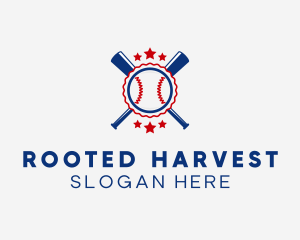 Baseball Slugger Team Star logo design