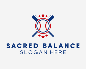 Baseball Slugger Team Star logo design