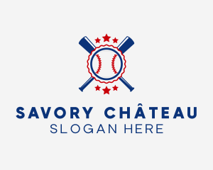 Baseball Slugger Team Star logo design