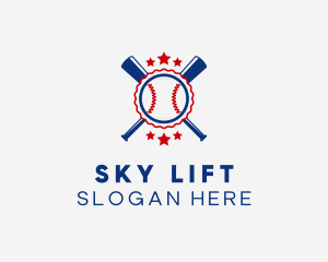 Baseball Slugger Team Star logo design