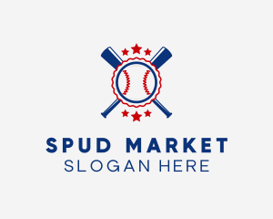 Baseball Slugger Team Star logo design