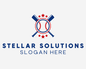 Baseball Slugger Team Star logo design