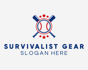 Baseball Slugger Team Star logo design