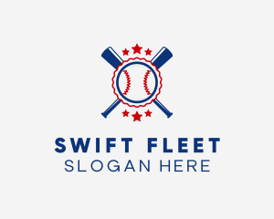 Baseball Slugger Team Star logo design