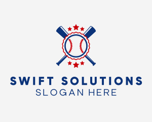 Baseball Slugger Team Star logo design