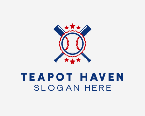 Baseball Slugger Team Star logo design