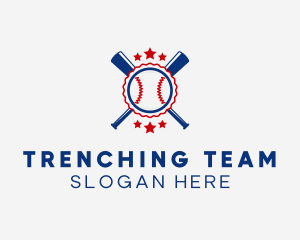 Baseball Slugger Team Star logo design