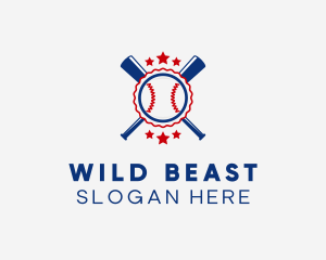 Baseball Slugger Team Star logo design