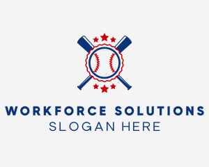 Baseball Slugger Team Star logo design