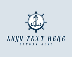 Steering - Anchor Wheel Sail logo design