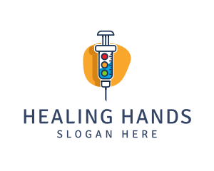 Medical Syringe Injection logo design