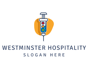 Medical Syringe Injection logo design