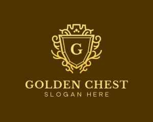 Golden Crown Shield logo design