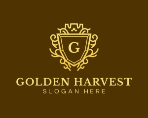 Golden Crown Shield logo design