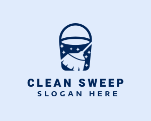 Bucket & Broom Cleaning logo design