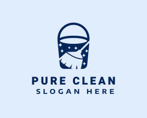 Bucket & Broom Cleaning logo design