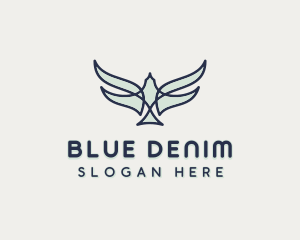 Blue Monoline Falcon logo design