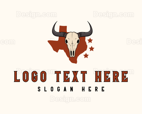 Texas Bull Skull Logo