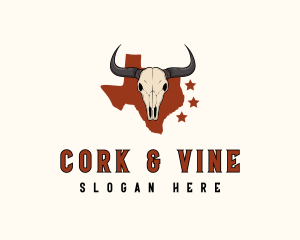 Texas Bull Skull logo design