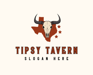 Texas Bull Skull logo design