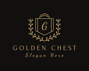 Golden Royal Shield logo design