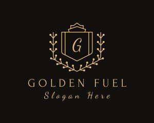 Golden Royal Shield logo design