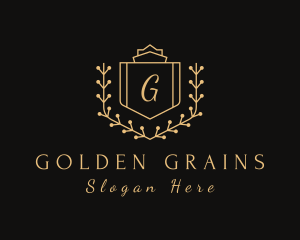 Golden Royal Shield logo design