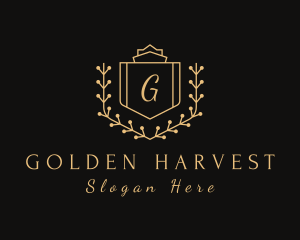 Golden Royal Shield logo design